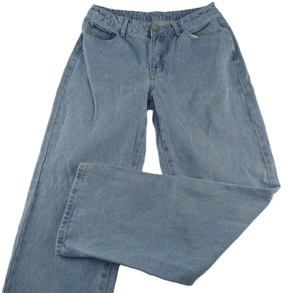 Shein Women's Slant Pocket Straight Leg Jeans Size Large Tall Light Wash